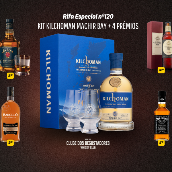 Rifa Especial nº120 - Kit Kilchoman Machir Bay﻿ + 4 Prêmios